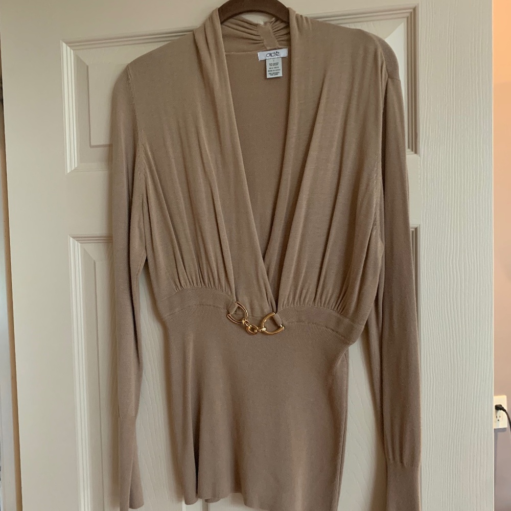 Cache Camel Crossover Sweater Sz L - image 1